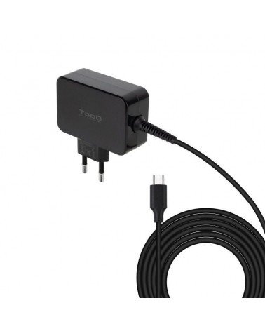 Cargador de portátil tooq tqlc-usbcgan65pd usb tipo-c/ 65w/ automático/ voltaje 5-20v