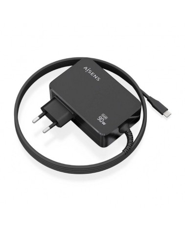 Cargador gan de pared aisens asch-1pd90wl034-bk/ 1xusb tipo-c + cable 1.8m/ 90w