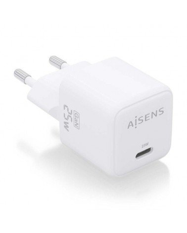 Cargador gan de pared aisens asch-25w1p012-w/ 1xusb tipo-c/ 25w