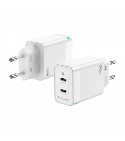 Cargador gan de pared aisens asch-45w2p005-w/ 2xusb tipo-c/ 45w