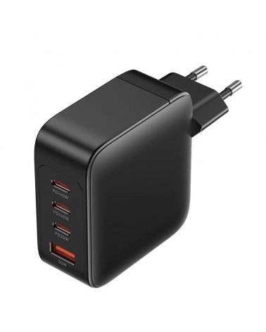 Cargador gan de pared vention feib0-eu/ 3xusb tipo-c + cable usb tipo-c/ 1xusb/ 140w