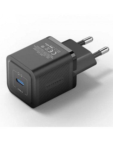 Cargador gan de pared vention fepb0-eu/ 1xusb tipo-c/ 20w