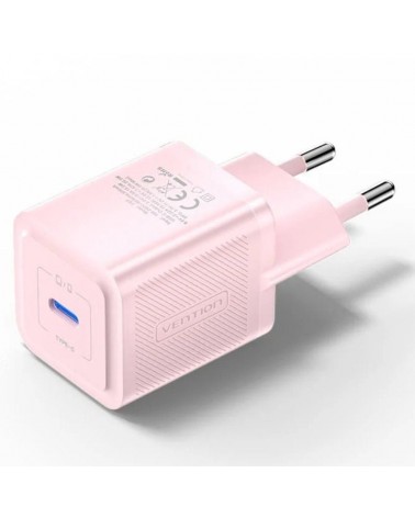 Cargador gan de pared vention fepp0-eu/ 1xusb tipo-c/ 20w