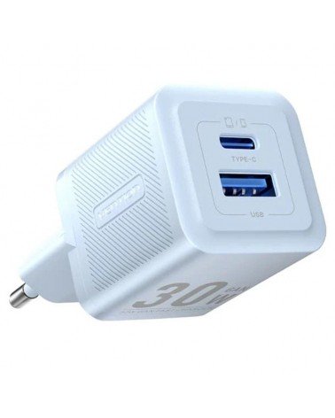 Cargador gan de pared vention feql0-eu/ 1xusb tipo-c/ 1xusb/ 30w