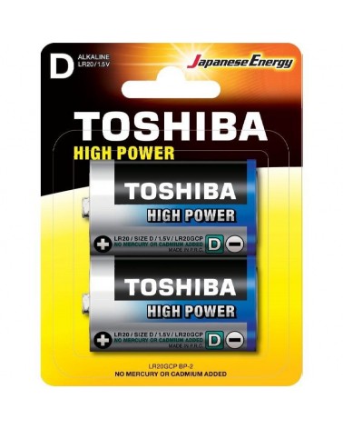 Pack de 2 pilas d 2 toshiba lr20/ 1.5v/ alcalinas