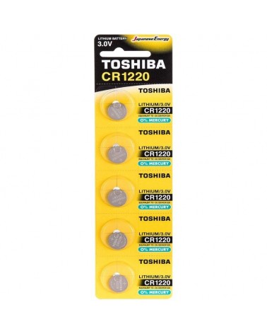 Pack de 5 pilas de botón toshiba cr1220/ 3v