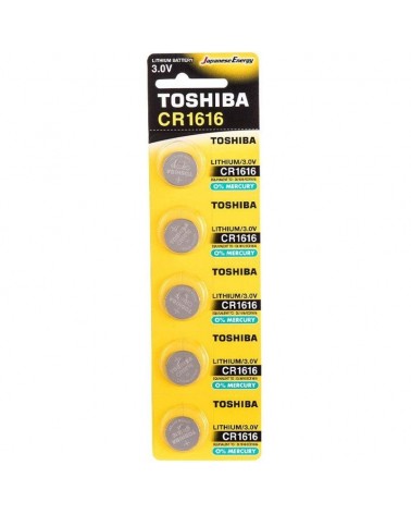 Pack de 5 pilas de botón toshiba cr1616/ 3v