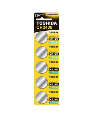 Pack de 5 pilas de botón toshiba cr2430/ 3v/ alcalinas