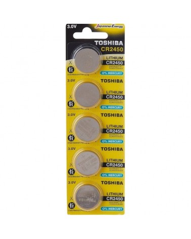 Pack de 5 pilas de botón toshiba cr2450/ 3v/ alcalinas