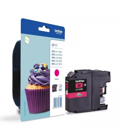 Cartucho de tinta original brother lc-123m/ magenta