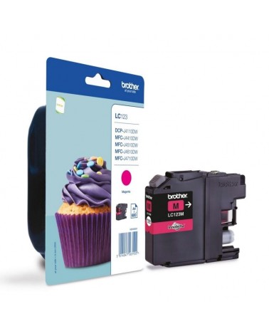 Cartucho de tinta original brother lc-123m/ magenta