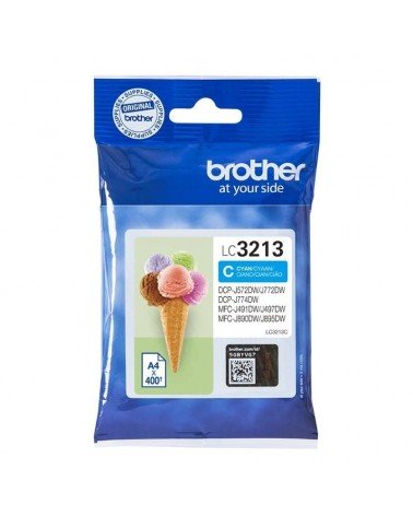 Cartucho de tinta original brother lc-3213c/ cian