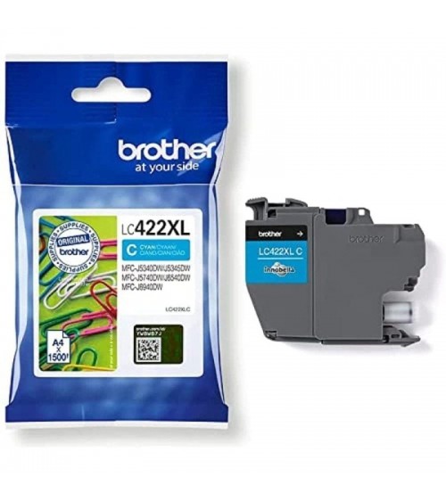 Cartucho de tinta original brother lc-422 xl alta capacidad/ cian