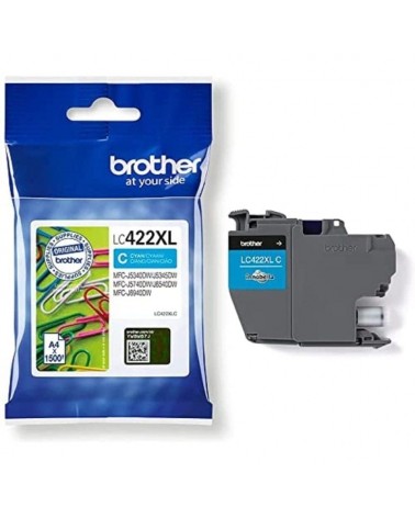 Cartucho de tinta original brother lc-422 xl alta capacidad/ cian