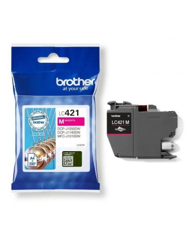 Cartucho de tinta original brother lc421/ magenta