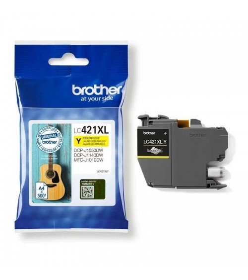 Cartucho de tinta original brother lc421xl alta capacidad/ amarillo