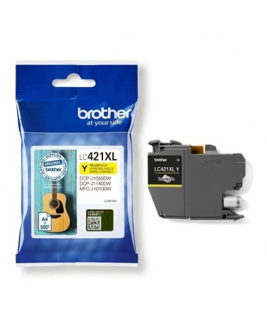 Cartucho de tinta original brother lc421xl alta capacidad/ amarillo