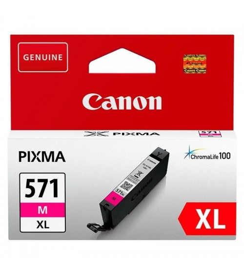 Cartucho de tinta original canon cli-571mxl alta capacidad/ magenta