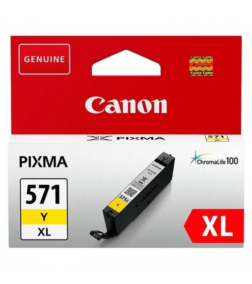 Cartucho de tinta original canon cli-571yxl alta capacidad/ amarillo