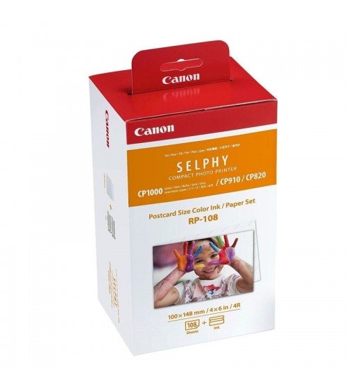 Cartucho de tinta original canon rp-108 multipack/ tricolor + papel fotográfico