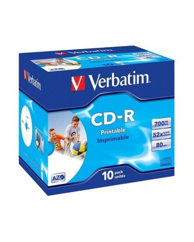Cd-r verbatim azo imprimible 52x/ caja-10uds