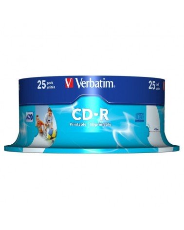Cd-r verbatim azo imprimible 52x/ tarrina-25uds