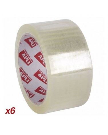 Cinta adhesiva de embalaje transparente apli 11592/ 4.8cm x 66m/ 6 unidades