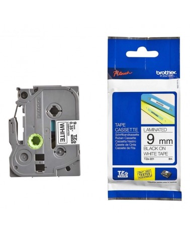 Cinta laminada original brother tze-221/ blanca