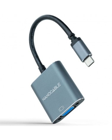 Conversor nanocable 10.16.4101-g/ usb tipo-c macho - vga hembra/ 10cm/ negro y gris