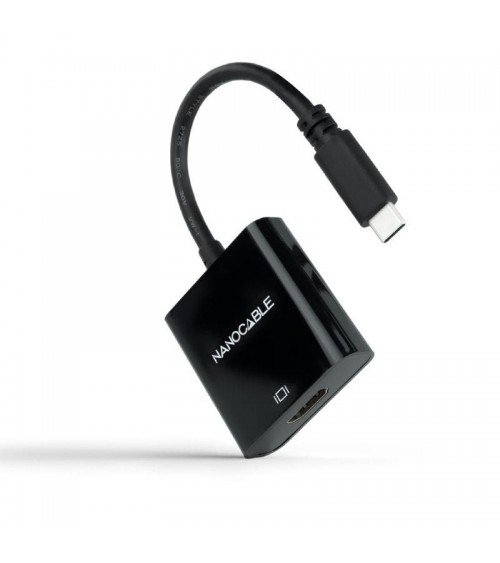 Conversor nanocable 10.16.4102-bk/ usb tipo-c macho - hdmi hembra/ 15cm/ negro