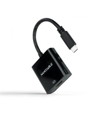 Conversor nanocable 10.16.4102-bk/ usb tipo-c macho - hdmi hembra/ 15cm/ negro