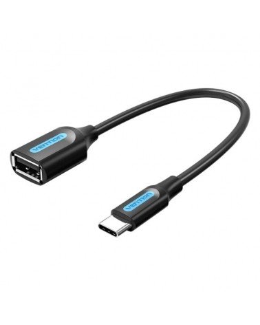 Conversor vention ccsbb/ usb tipo-c macho - usb hembra/ 15cm/ negro