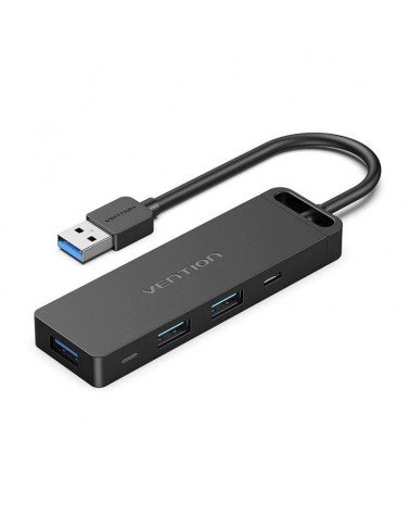 Docking usb 3.0 vention chvbb/ 3xusb/ 1xmicrousb pd/ 1xlector tarjetas/ negro