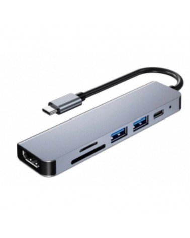 Docking usb tipo-c 3go hub3ucrh4k/ 3xusb/ 1xusb tipo-c/ 1xhdmi/ 1xlector tarjetas/ gris
