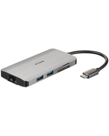 Docking usb tipo-c d-link dub-m810/ 3xusb/ 1xusb tipo-c/ 1xthunderbolt/ 1xhdmi/ 1xrj45/ 1xlector tarjetas/ gris