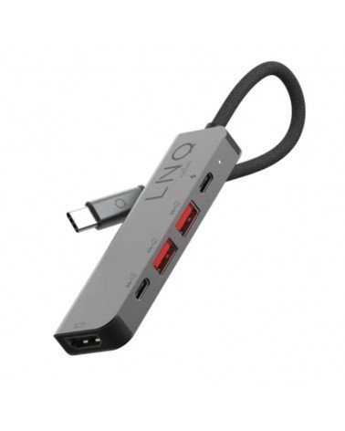 Docking usb tipo-c linq lq48014/ 1xusb tipo-c/ 2xusb/ 1xhdmi 4k/ 1xusb tipo-c pd/ gris