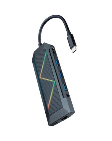 Docking usb tipo-c nanocable 10.16.0901/ 3xusb/ 1xusb tipo-c pd/ 1xhdmi/ 1xrj45/ 1xlector tarjetas sd tf/ audio