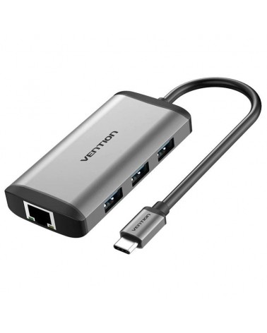 Docking usb tipo-c vention cnchb/ 1xhdmi/ 3xusb/ 1xusb tipo-c pd/ 1xrj45/ gris