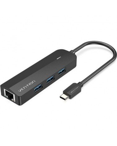 Docking usb tipo-c vention tgpbb/ 3xusb/ 1xrj45/ 1xmicro b pd/ negro