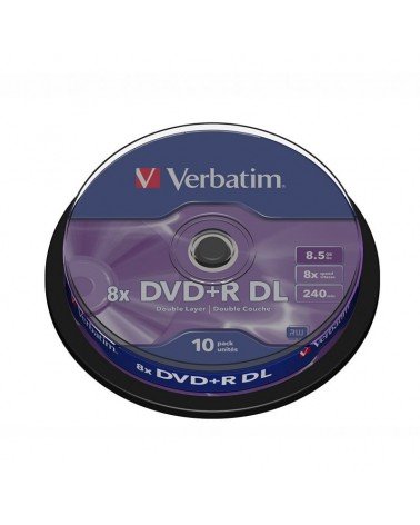 Dvd+r doble capa verbatim advanced azo 8x/ tarrina-10uds