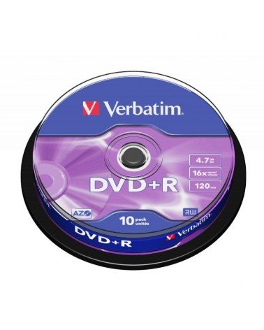Dvd+r verbatim advanced azo 16x/ tarrina-10uds