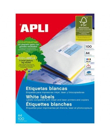 Etiquetas adhesivas apli 01263/ 64.6 x 33.8mm/ 100 hojas