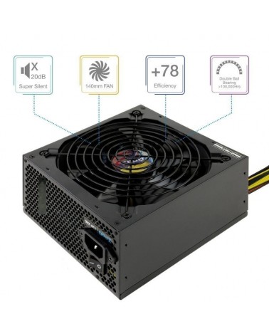 Fuente de alimentación tooq tqapolo-650sp/ 650w/ ventilador 14cm
