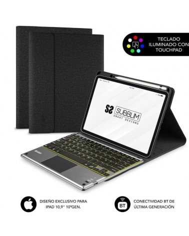 Funda con teclado subblim keytab pro bt para tablet ipad 10.9' 10a gen/ negra