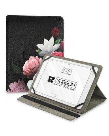 Funda subblim trendy case rosas para tablet de 11'/ negra