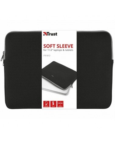 Funda trust primo soft sleeve para portátiles/ tablets hasta 11.6'/ negra