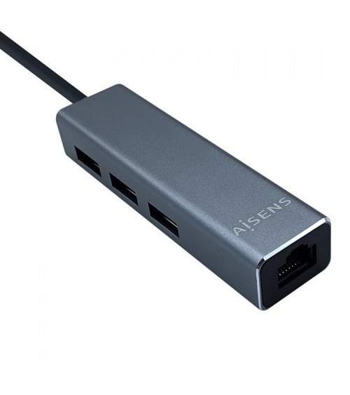 Hub usb tipo-c aisens a109-0396/ 3xusb/ 1xrj45/ gris