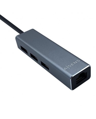 Hub usb tipo-c aisens a109-0396/ 3xusb/ 1xrj45/ gris