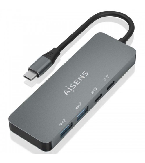 Hub usb tipo-c aisens a109-0694/ 2xusb/ 2xusb tipo-c/ gris