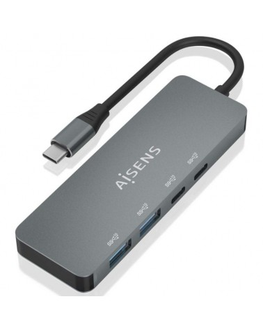 Hub usb tipo-c aisens a109-0694/ 2xusb/ 2xusb tipo-c/ gris